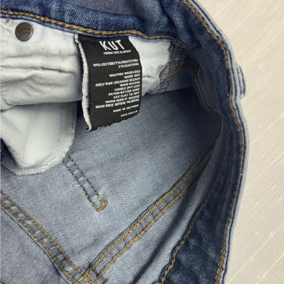 Kut from the Kloth Medium Blue High-Rise Distressed Skinny Jeans - Picture 7 of 8